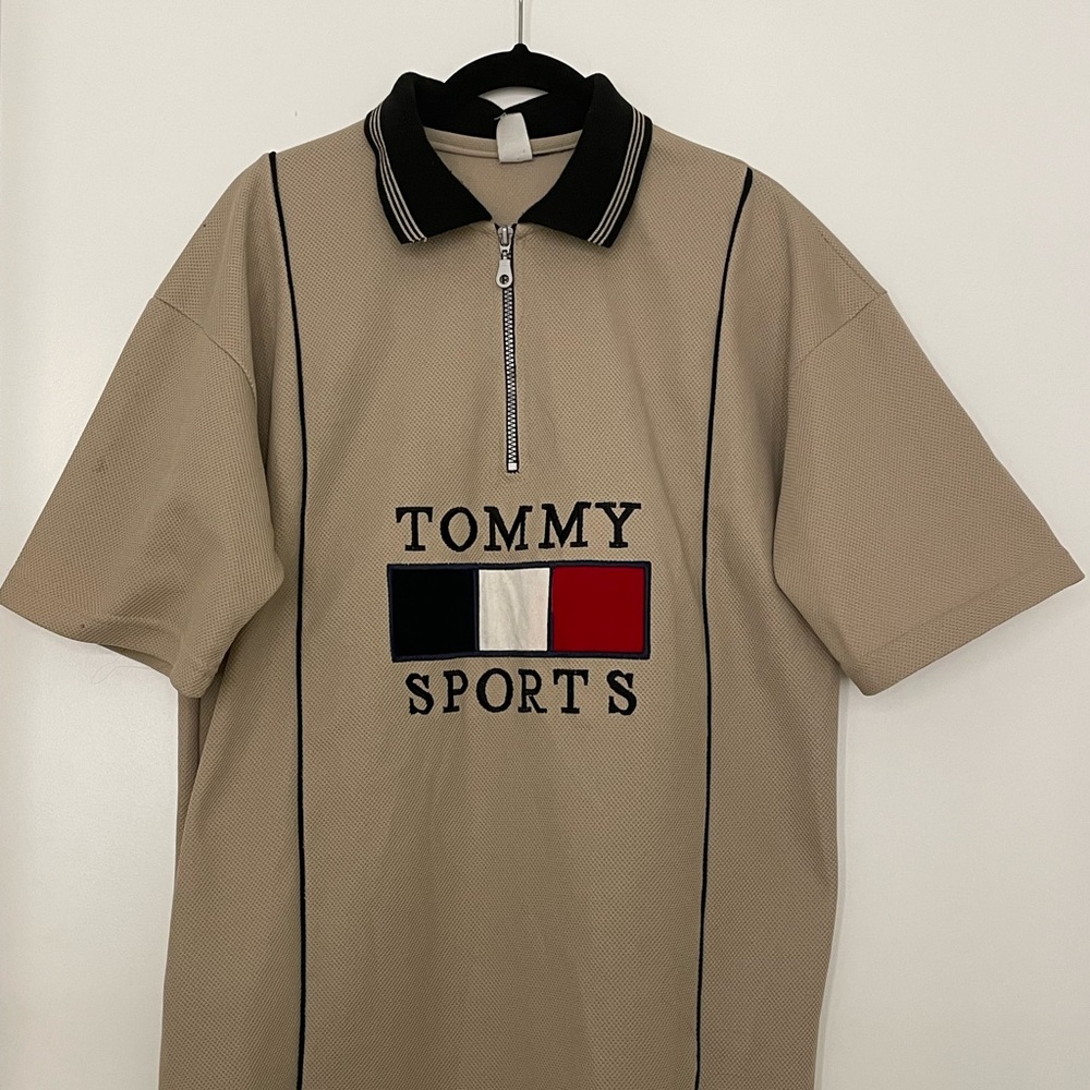 Tommy Sports Vintage Zip Up Polo